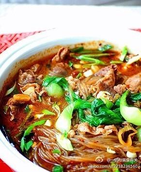 【酸辣粉丝粉】1.油菜菜谱泡开,肥牛焯水,孕妇热水蒜苗有味道图片