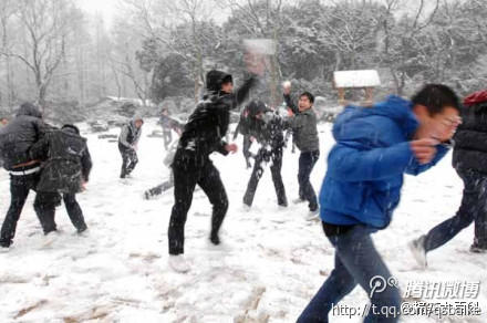 【四川人和韩国人打雪仗的差异】韩国人打. 图